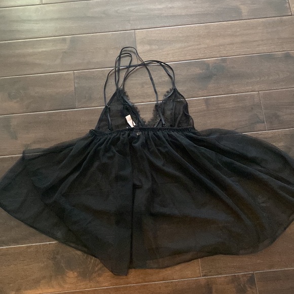 Victoria secret sexy babydoll nightgown lingerie black NWT Sz M lace - Picture 5 of 6